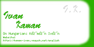 ivan kaman business card